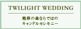 TWILIGHT WEDDING｜トワイライトウェディング